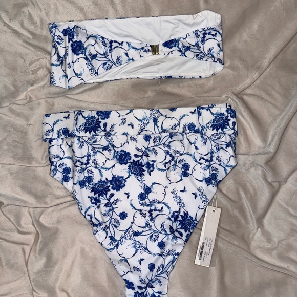 Meshki Floral Blue and White Bikini - Picture 2 of 3